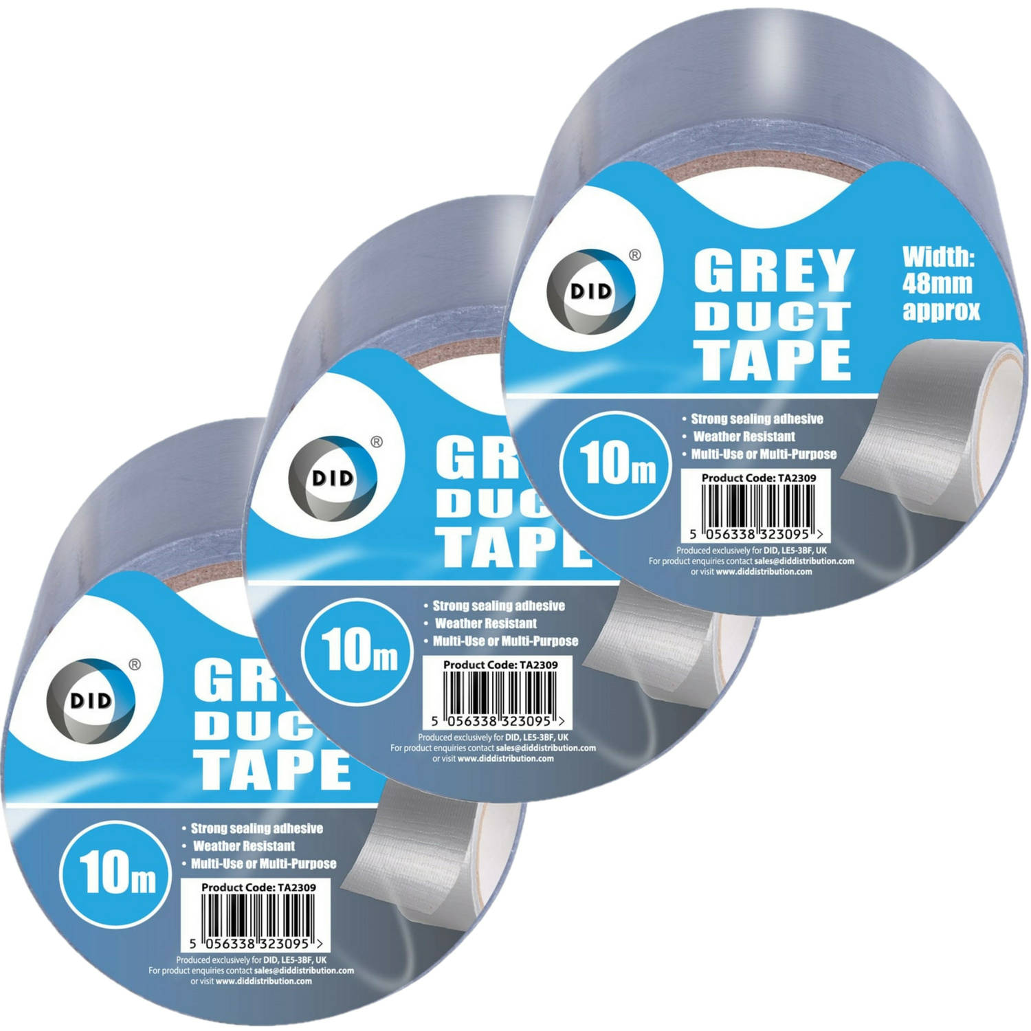 Did Duct Tape/reparatietape 3 Stuks 10 Meter - Tape (Klussen) - Grijs