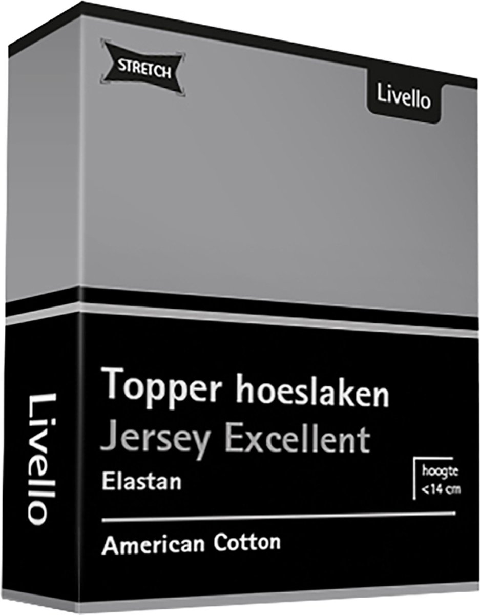 Livello Hoeslaken Topper Jersey Excellent Light Grey 90 X 200 Cm - Grijs