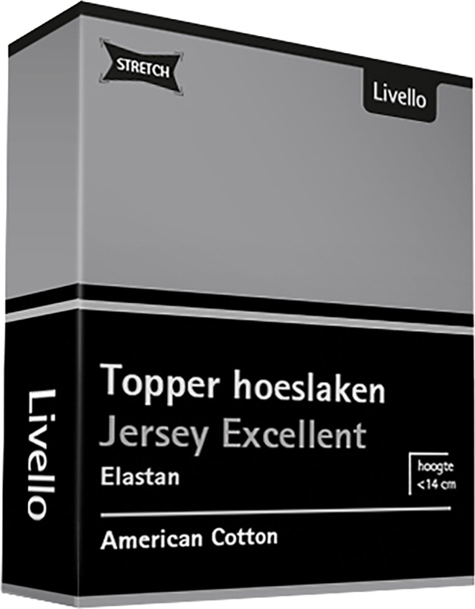 Livello Hoeslaken Topper Jersey Excellent Light Grey 120 X 200 Cm - Grijs