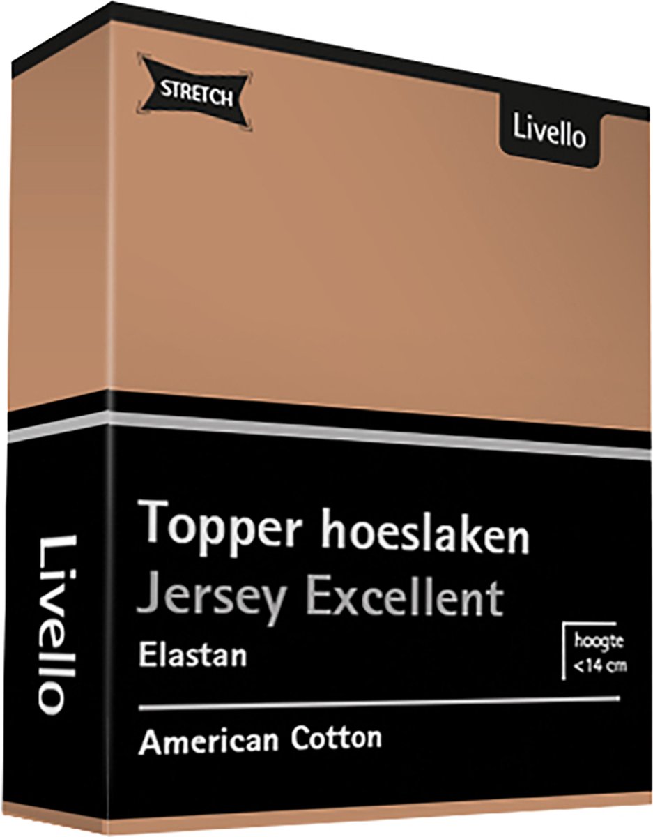 Livello Hoeslaken Topper Jersey Excellent Caramel 180 X 200 Cm - Bruin