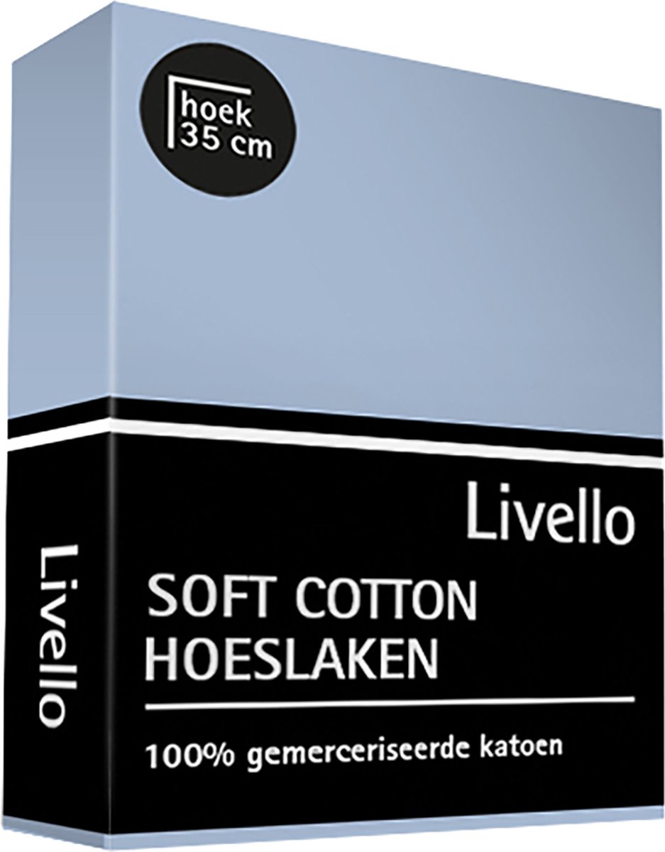 Livello Hoeslaken Soft Cotton Blue 180 X 210 Cm - Blauw