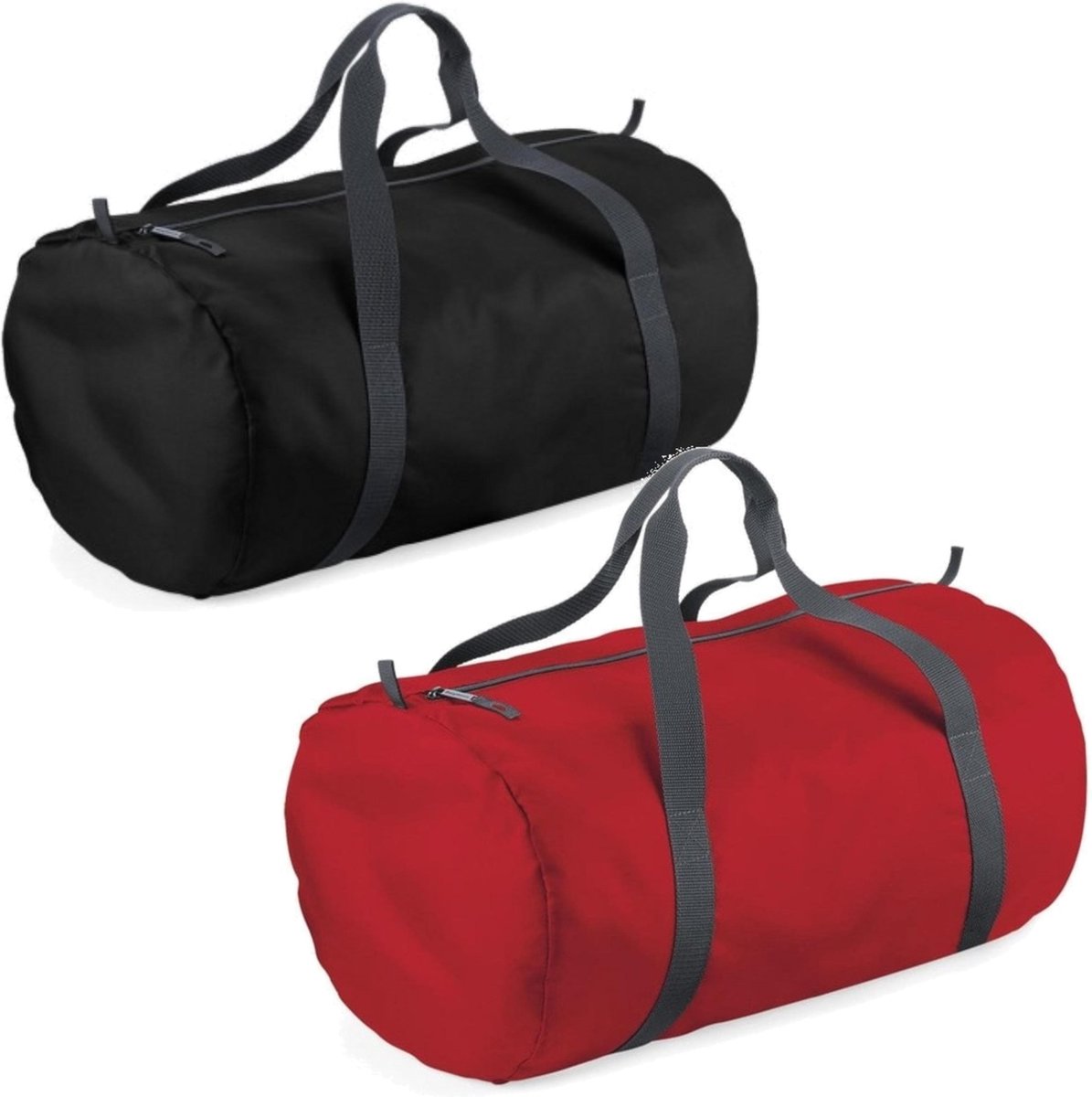 Decoris Set Van 2x Kleine Sport/draag Tassen 50 X 30 X 26 Cm En Rood - Sporttassen - Zwart