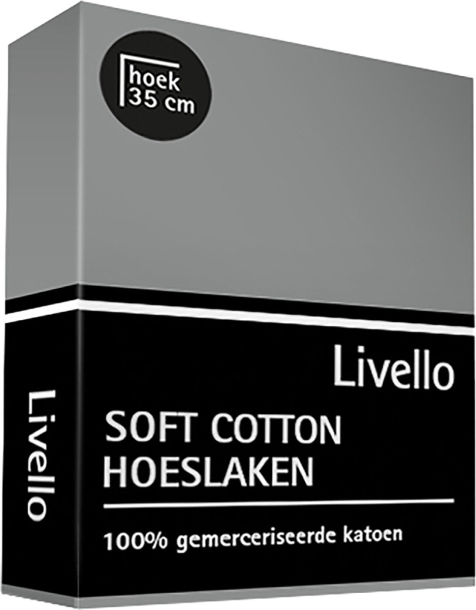 Livello Hoeslaken Soft Cotton Grey 80 X 200 Cm - Grijs
