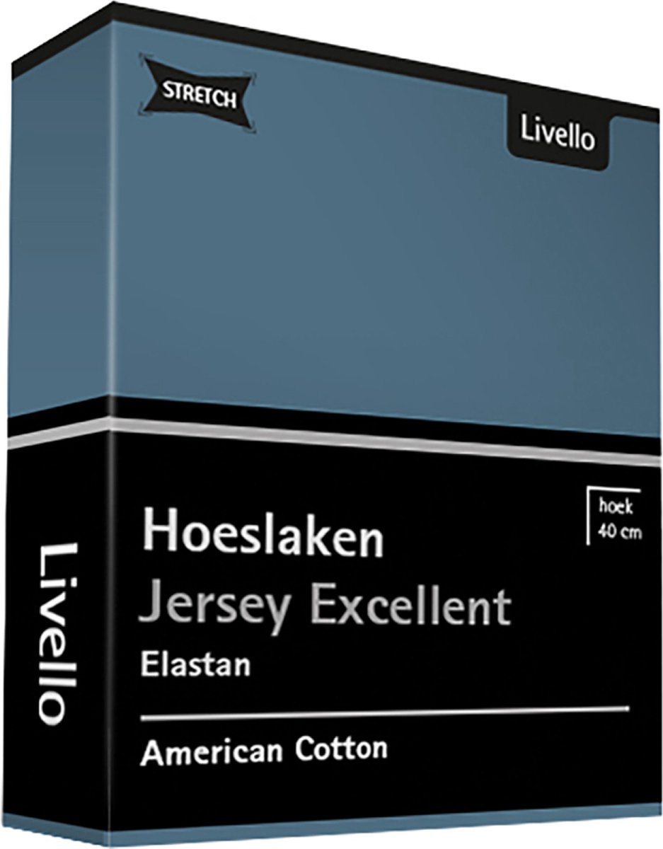 Livello Hoeslaken Jersey Excellent Blue 140 X 200 Cm - Blauw