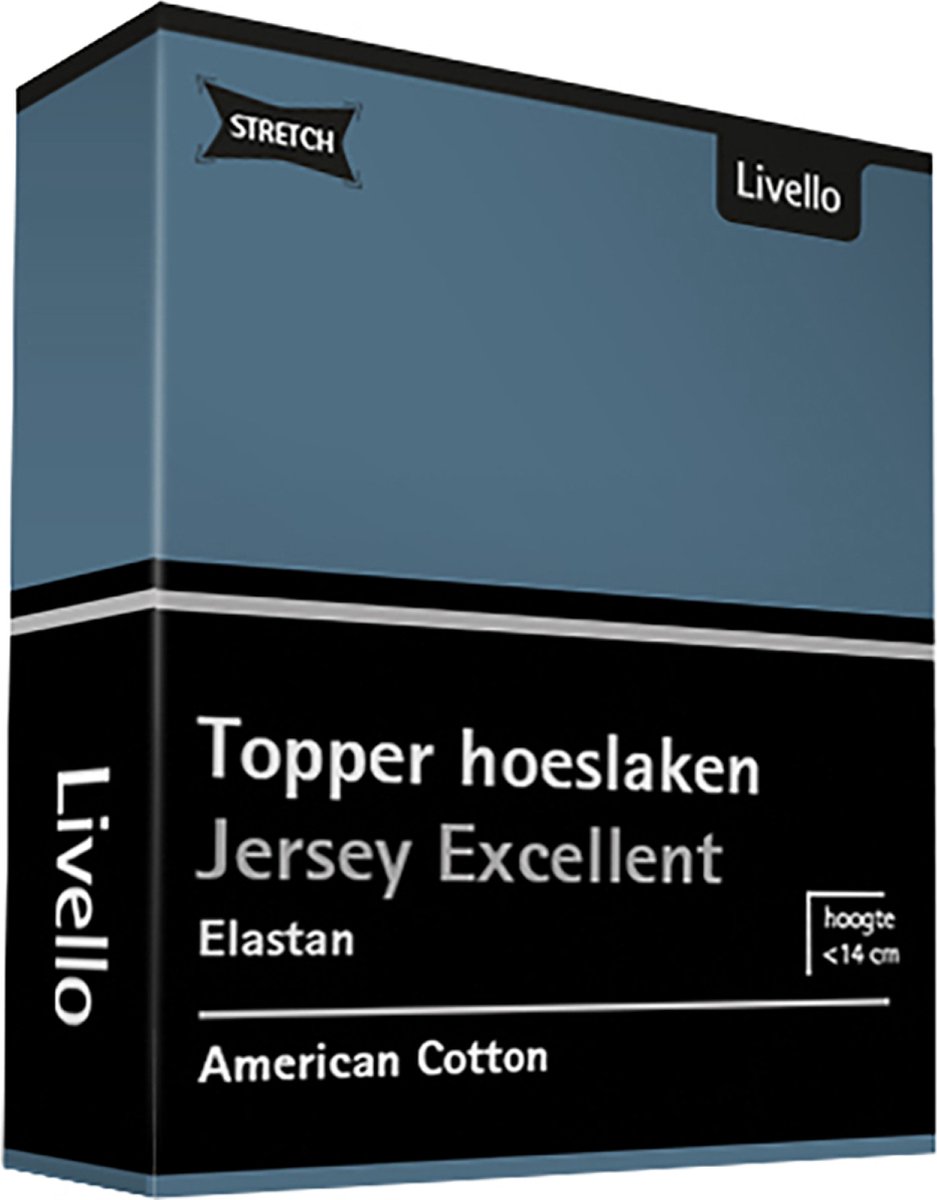 Livello Hoeslaken Topper Jersey Excellent Blue 140 X 200 Cm - Blauw
