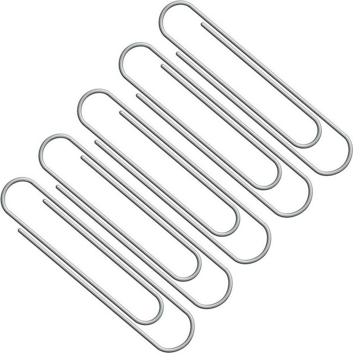 200x Stuks Grote Zilveren Paperclips 50 Mm - Paperclip - Silver