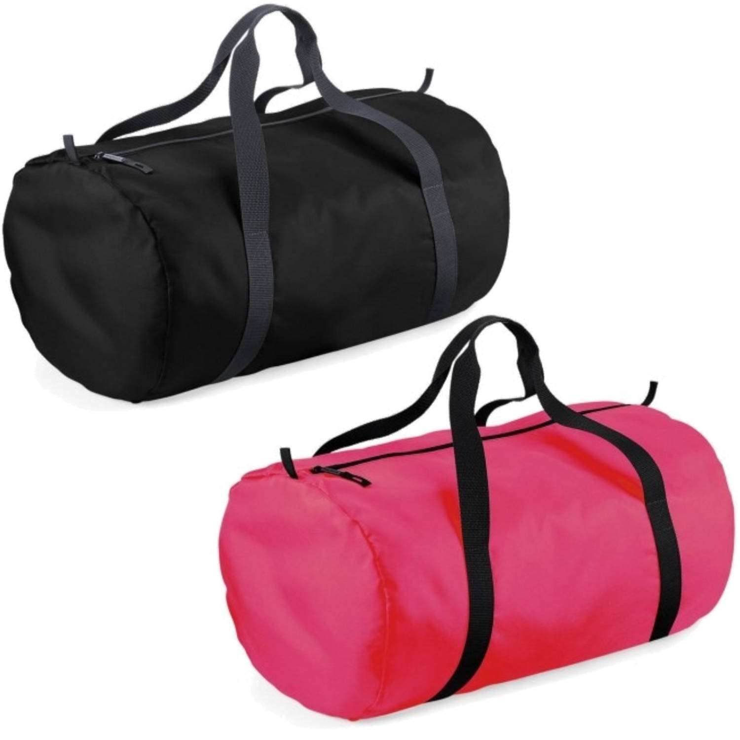 Decoris Set Van 2x Kleine Sport/draag Tassen 50 X 30 X 26 Cm En Roze - Sporttassen - Zwart