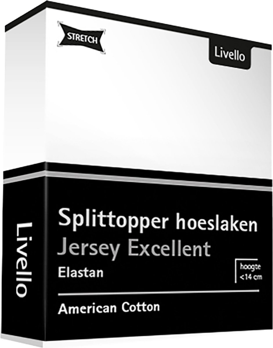 Livello Hoeslaken Splittopper Jersey Excellent White 140 X 200 Cm