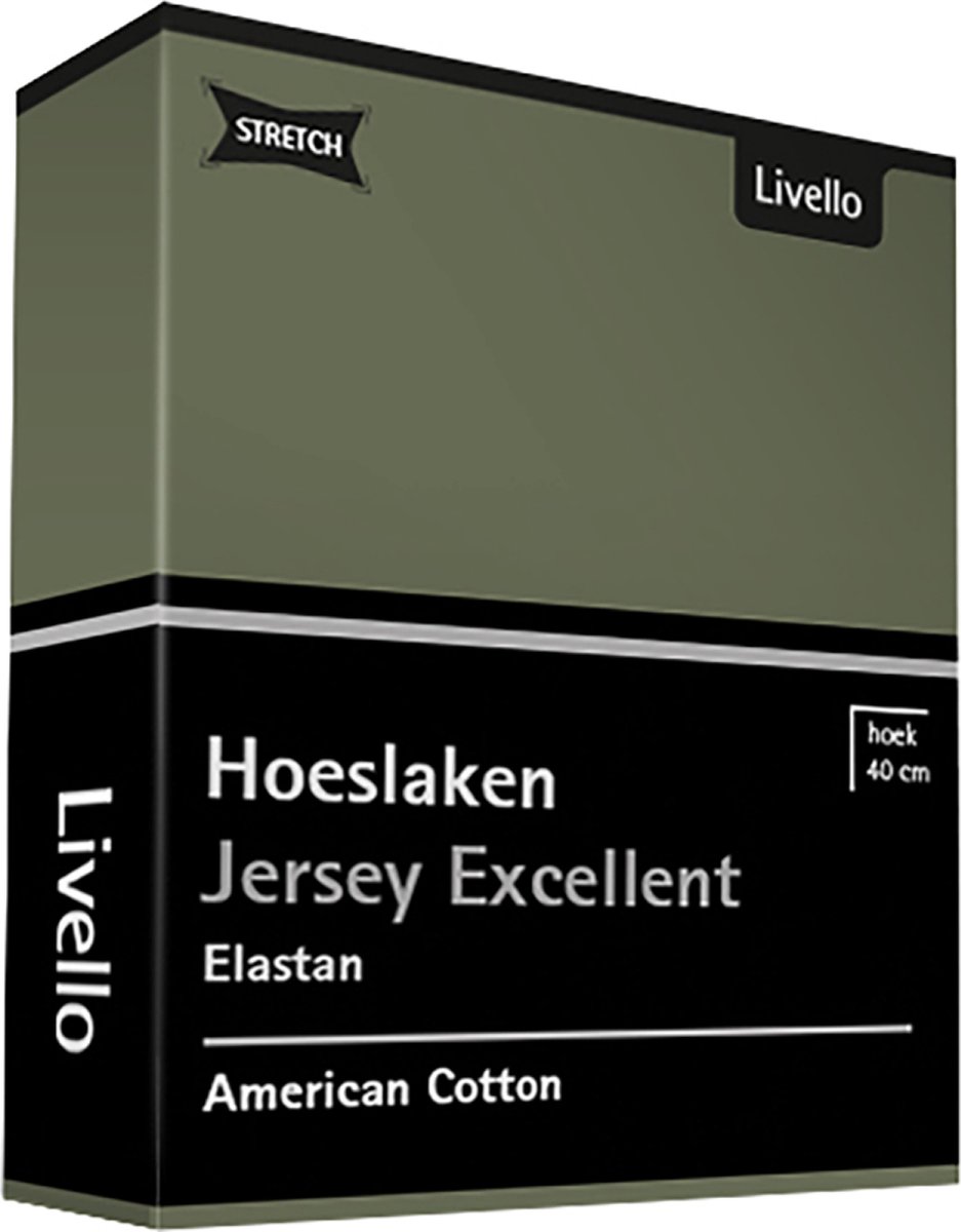 Livello Hoeslaken Jersey Excellent Green 180 X 200 Cm - Groen