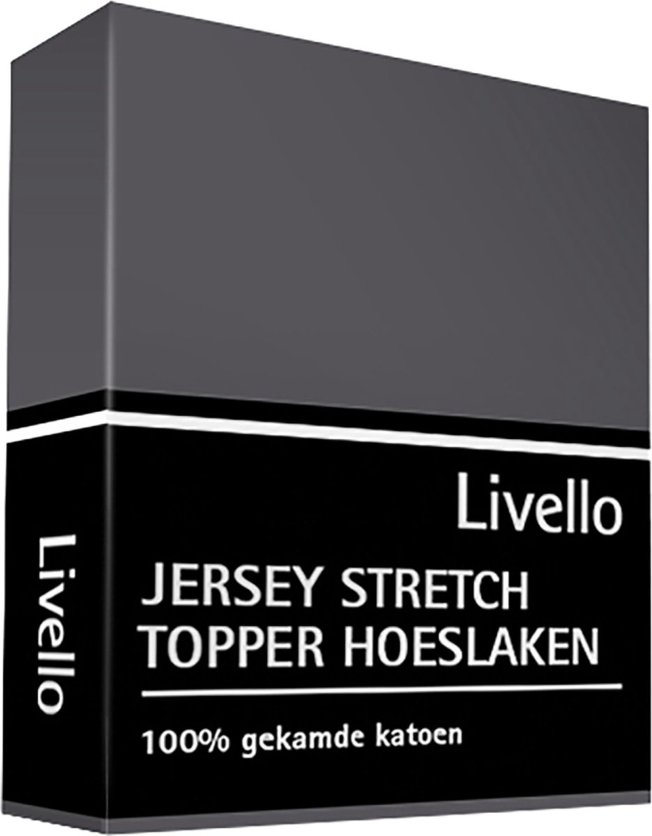 Livello Hoeslaken Topper Jersey Donker 140 X 200/ 210 Cm - Grijs