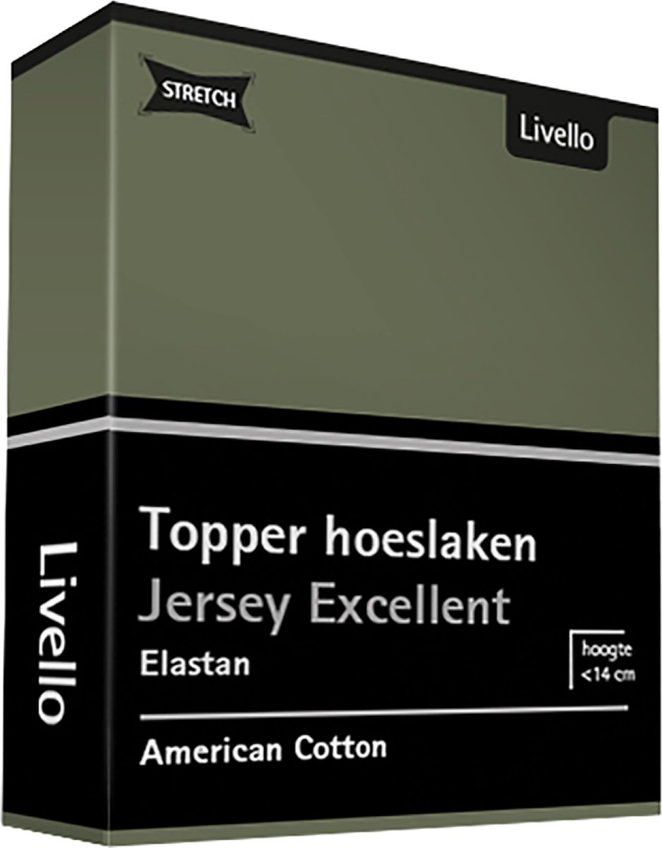 Livello Hoeslaken Topper Jersey Excellent Green 140 X 200 Cm - Groen