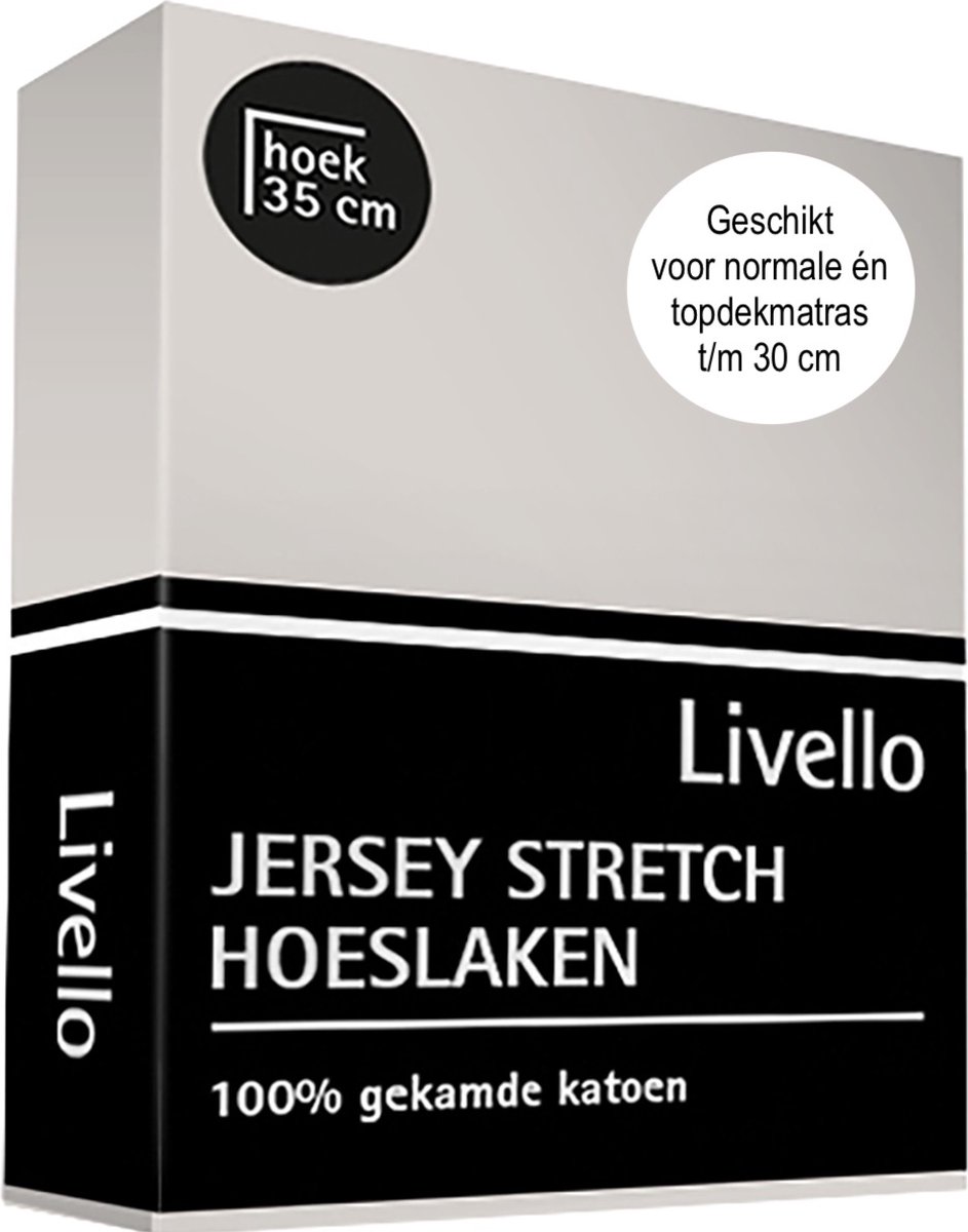 Livello Hoeslaken Jersey Licht 180 X 220 Cm - Grijs