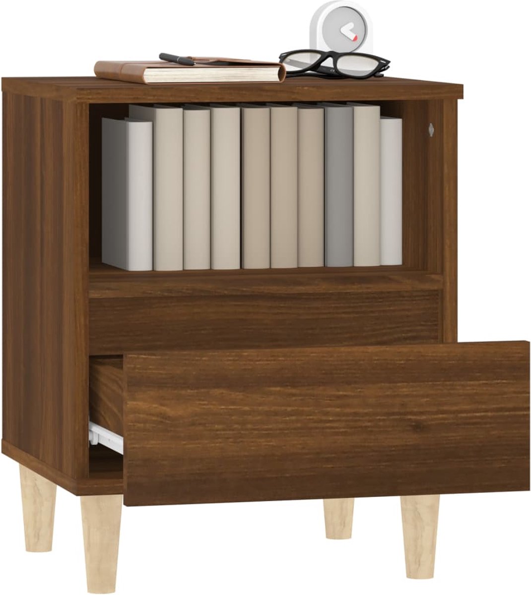 Vidaxl Nachtkastjes 2 St 40x35x50 Cmeikenkleurig - Bruin