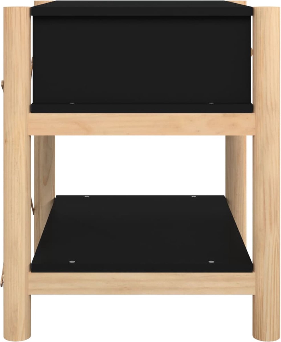 Vidaxl Nachtkastje 42x38x45 Cm Bewerkt Hout Zwart - Bruin