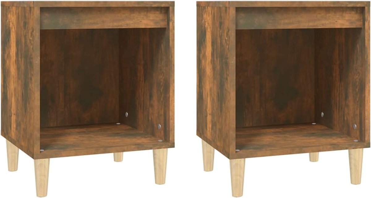 Vidaxl Nachtkastjes 2 St 40x35x50 Cm Gerookt Eikenkleurig - Bruin