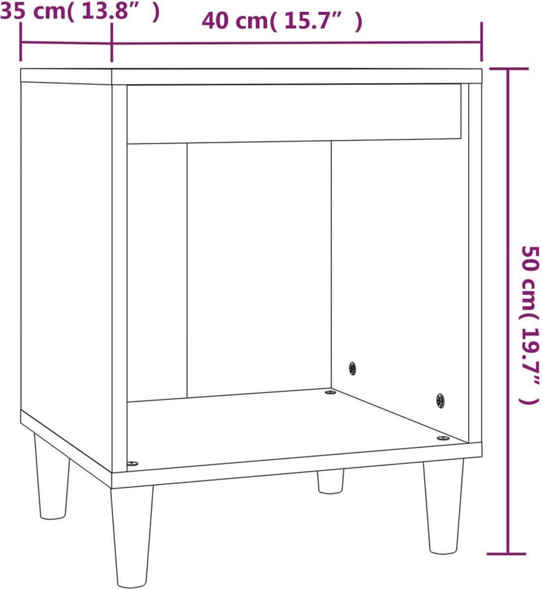 Vidaxl Nachtkastjes 2 St 40x35x50 Cm Gerookt Eikenkleurig - Bruin