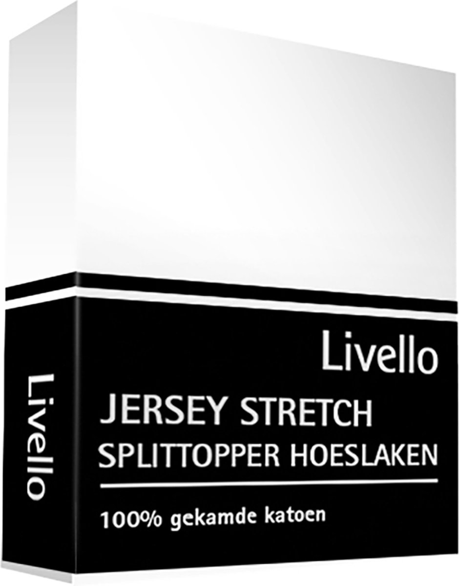 Livello Hoeslaken Splittopper Jersey Wit 180 X 210 Cm