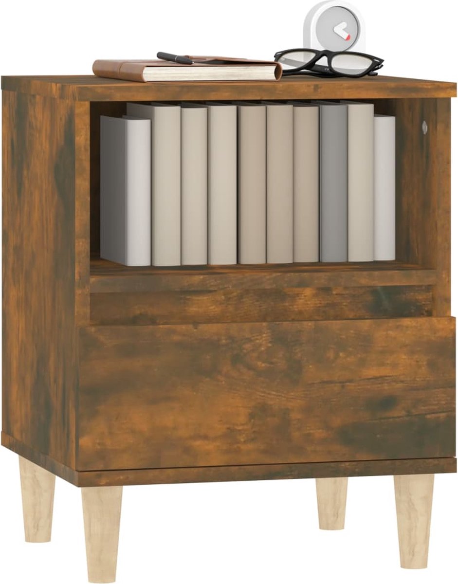 Vidaxl Nachtkastjes 2 St 40x35x50 Cm Gerookt Eikenkleurig - Bruin