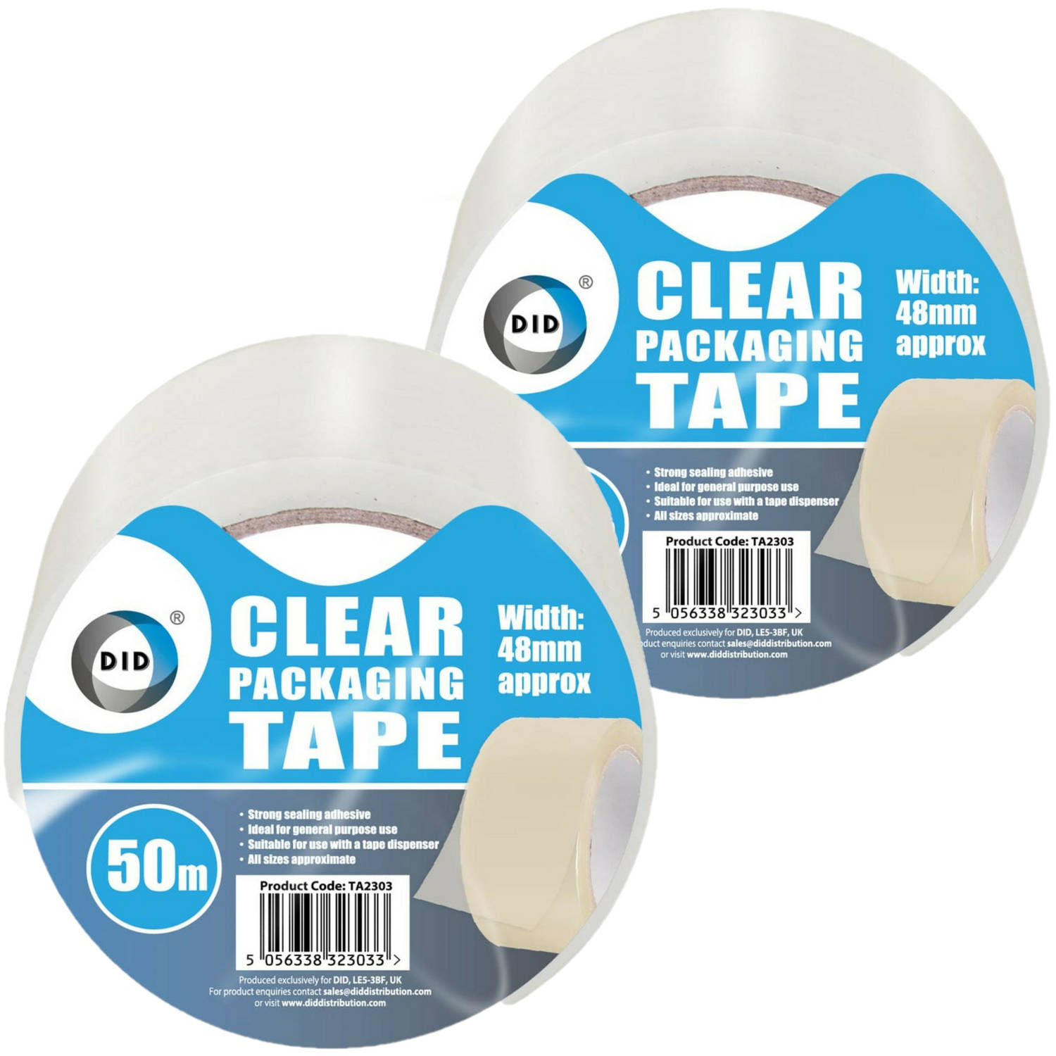 Did Verpakkingstape Transparant 2 Stuks 50 Meter - Tape (Klussen)