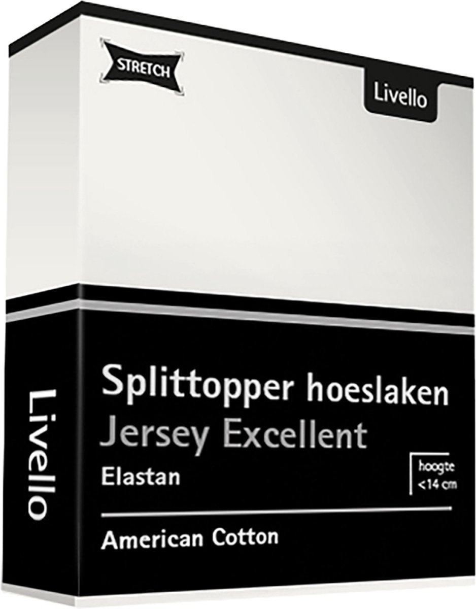 Livello Hoeslaken Splittopper Jersey Excellent Offwhite 140 X 200 Cm - Beige