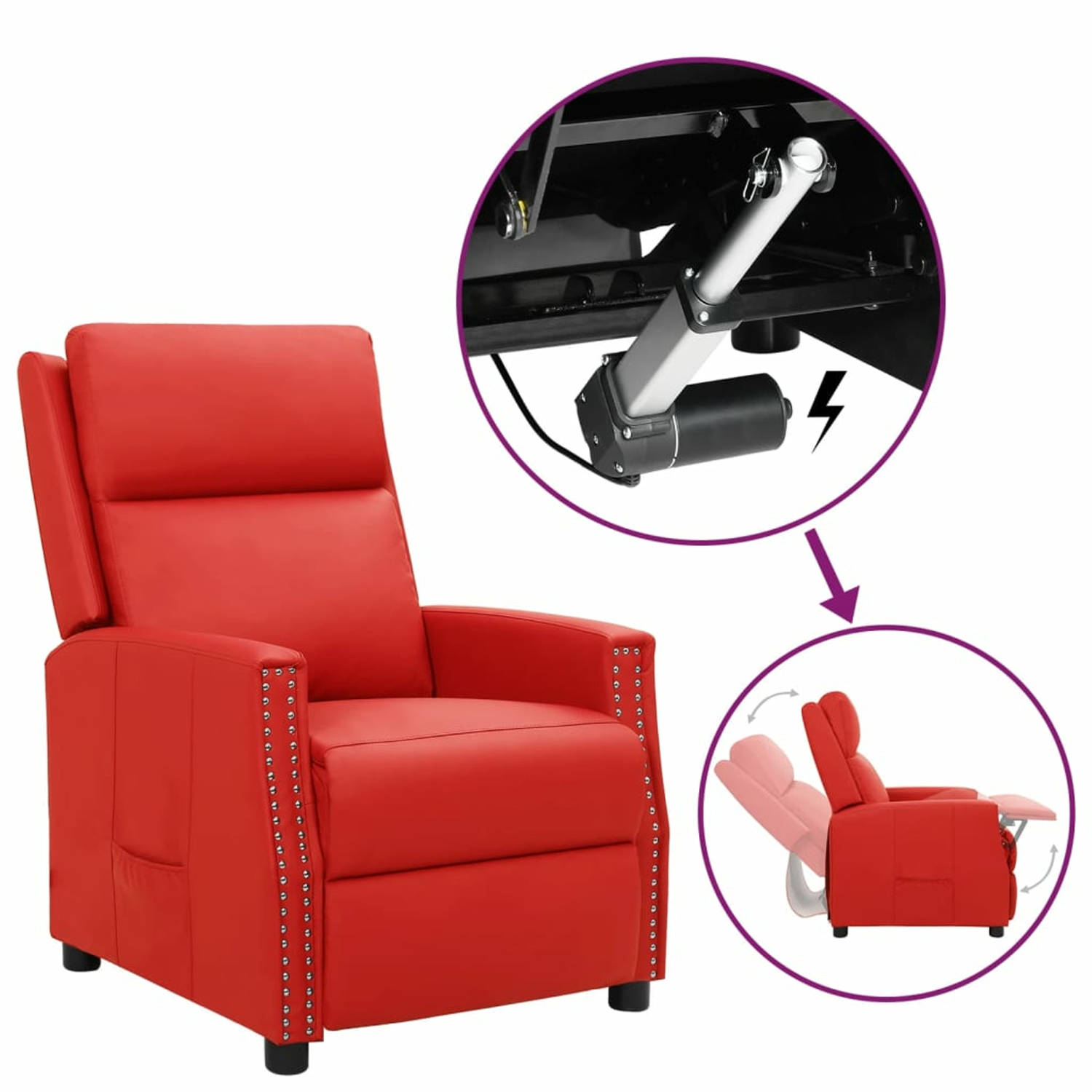Vidaxl Sta-opstoel Verstelbaar Kunstleer - Rood