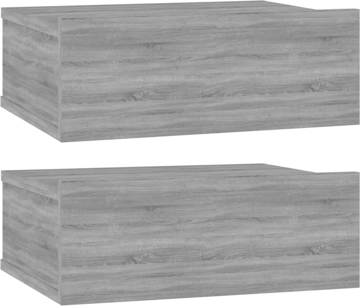 Vidaxl Nachtkastjes 2 St Zwevend 40x30x15 Cm Bewerkt Hout Sonoma - Gris