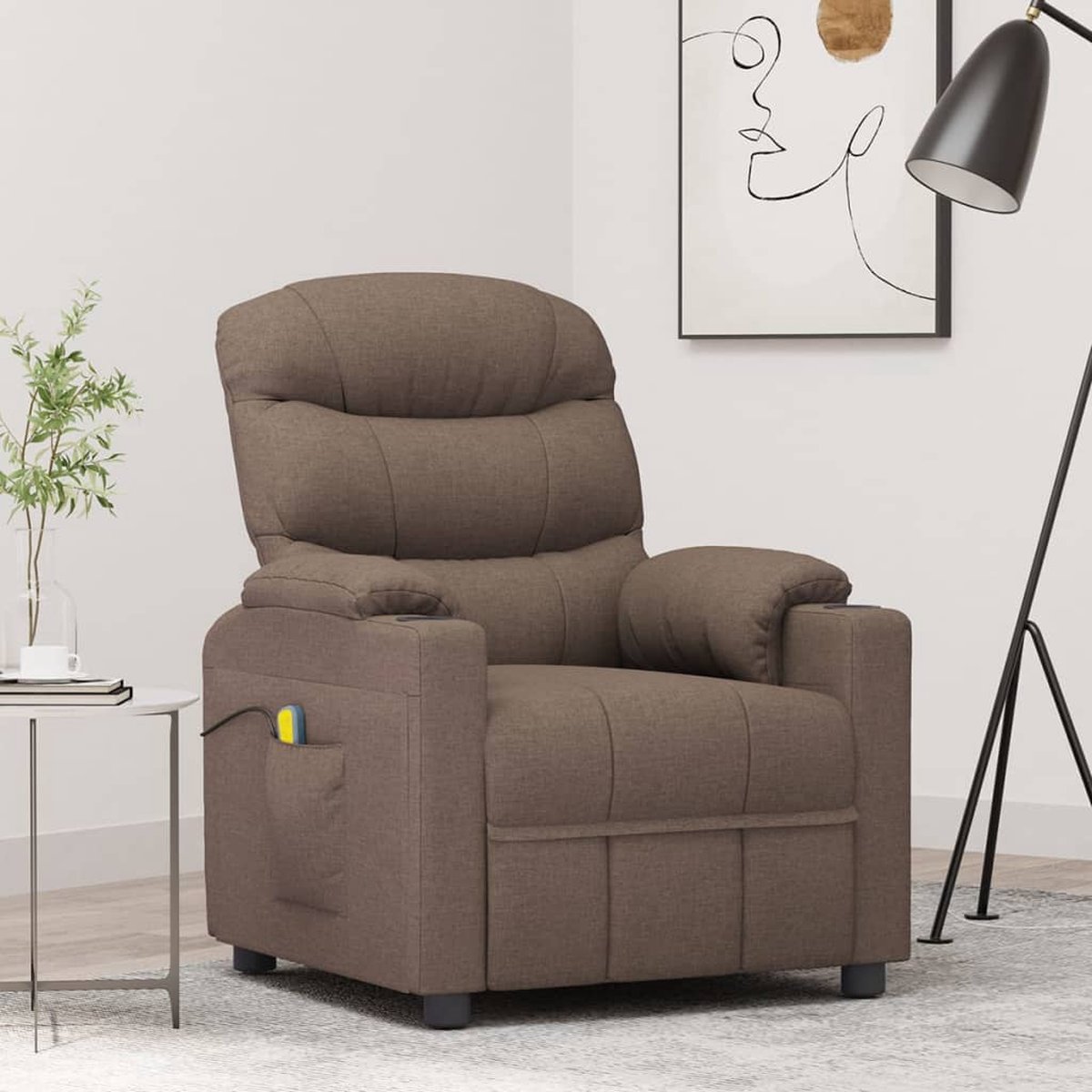 Vidaxl Massagestoel Stof Taupe