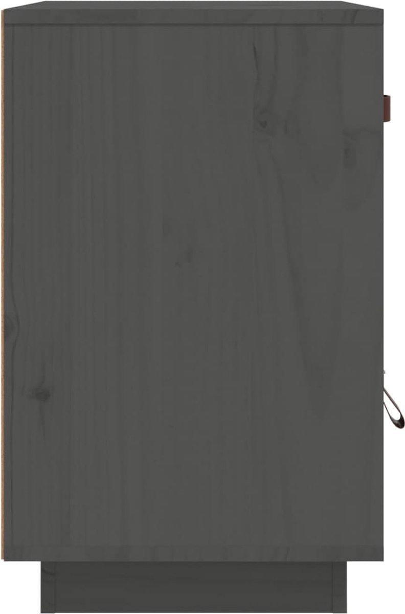 Vidaxl Nachtkastjes 2 St 40x34x55 Cm Massief Grenenhout - Grijs