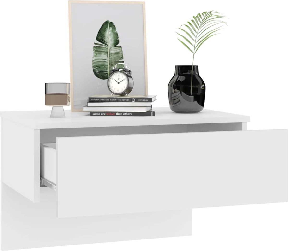 Vidaxl Nachtkastje Wandgemonteerd Wit