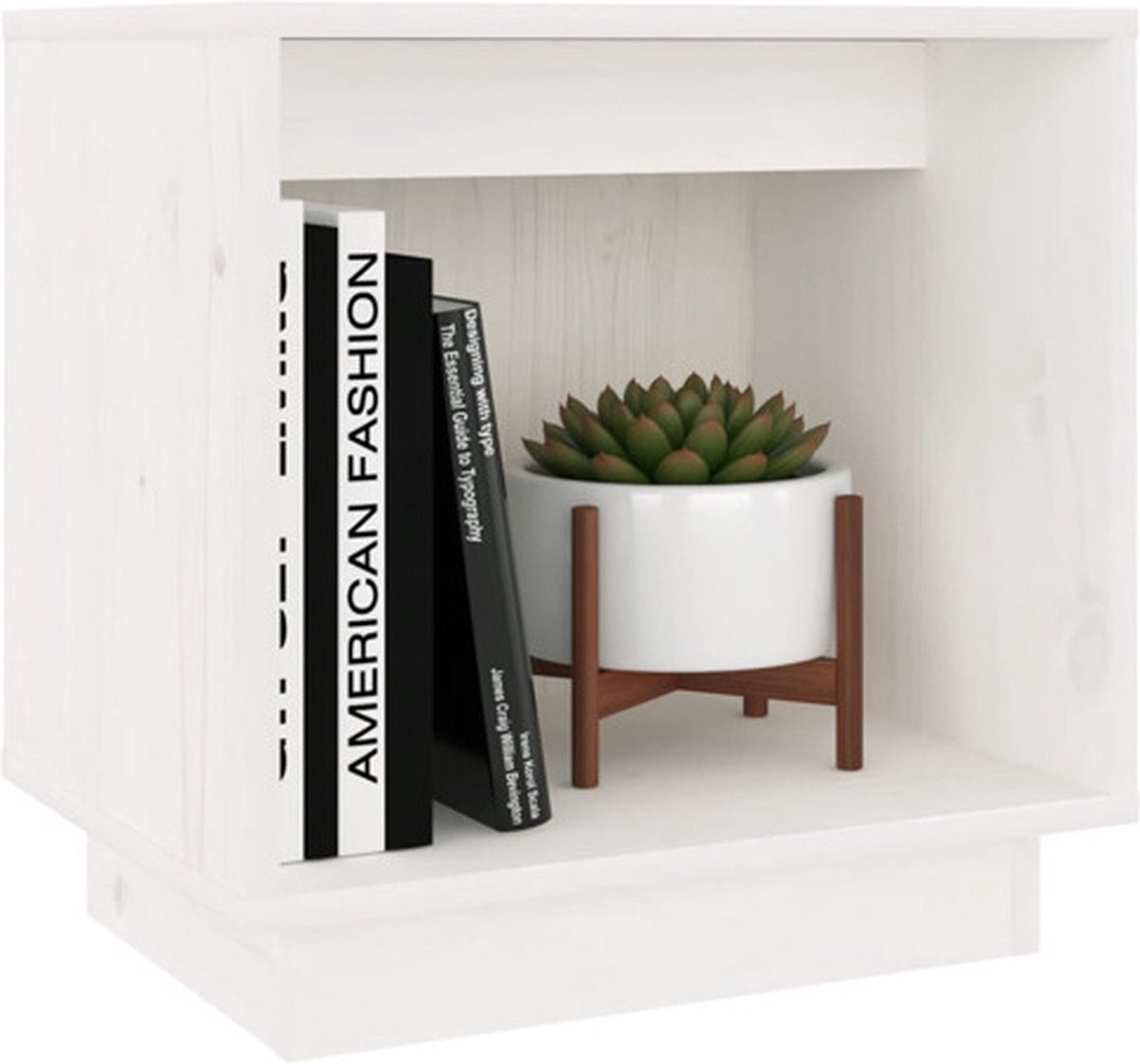 Vidaxl Nachtkastje 40x30x40 Cm Massief Grenenhout Wit