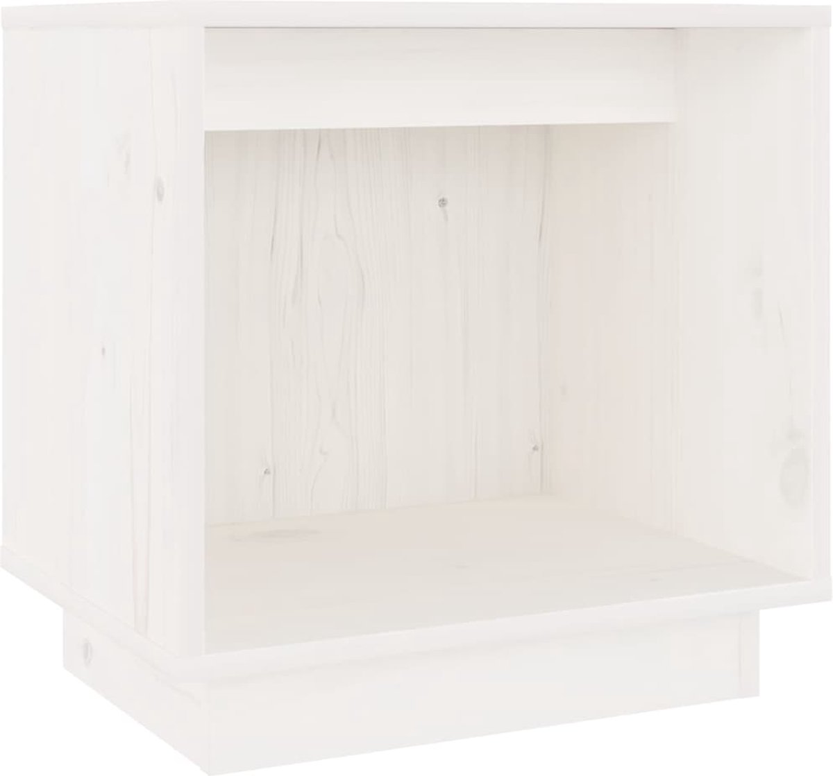 Vidaxl Nachtkastje 40x30x40 Cm Massief Grenenhout Wit
