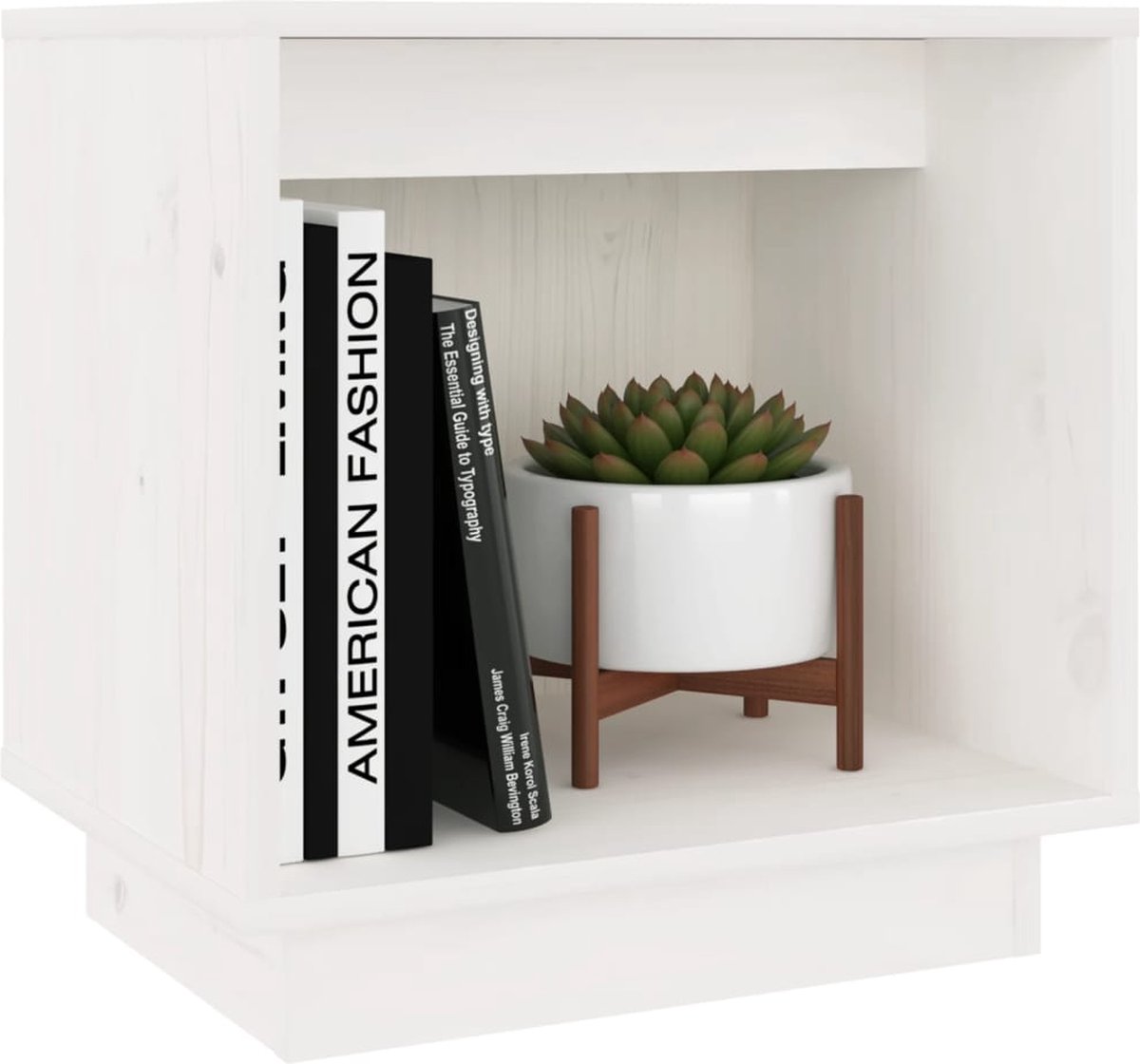 Vidaxl Nachtkastje 40x30x40 Cm Massief Grenenhout Wit