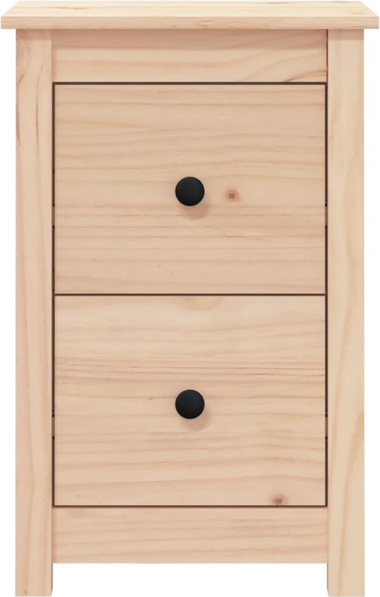 Vidaxl Nachtkastjes 2 St 40x35x61,5 Cm Massief Grenenhout - Bruin