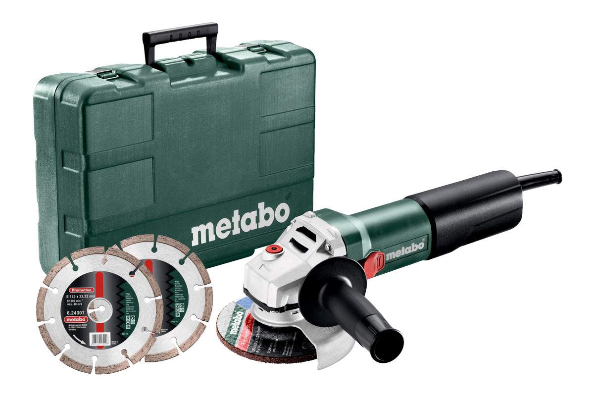 Metabo WEQ 1400-125 | 1400W | Haakse Slijper | Met 2 Diamant-Doorslijpschijven