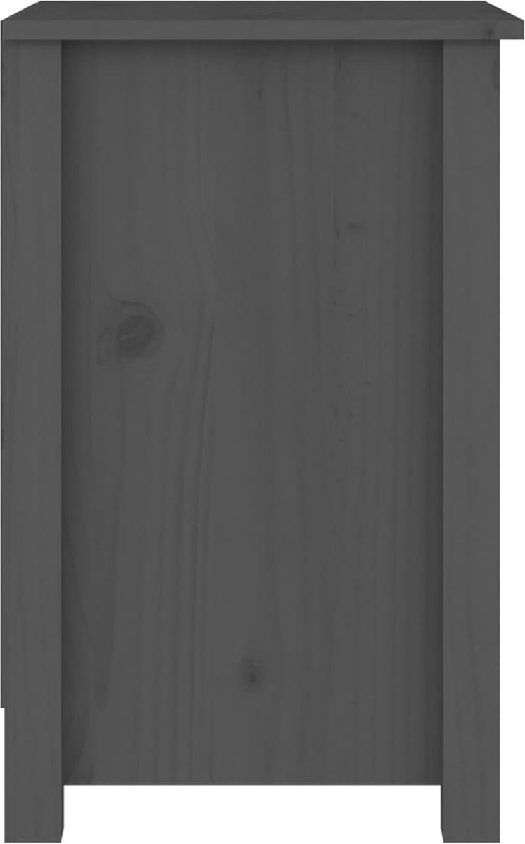 Vidaxl Nachtkastjes 2 St 40x35x55 Cm Massief Grenenhout - Grijs
