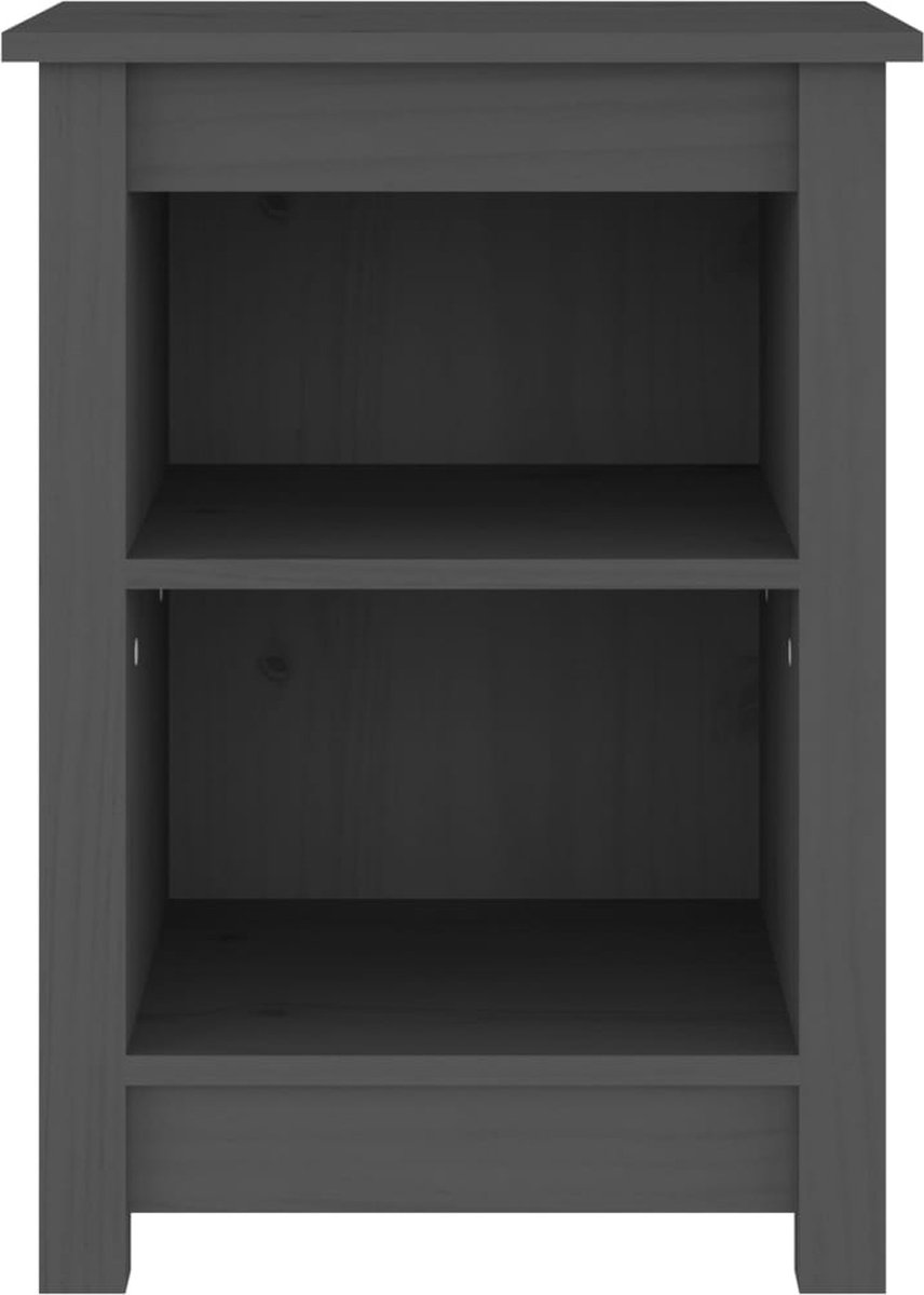 Vidaxl Nachtkastjes 2 St 40x35x55 Cm Massief Grenenhout - Grijs