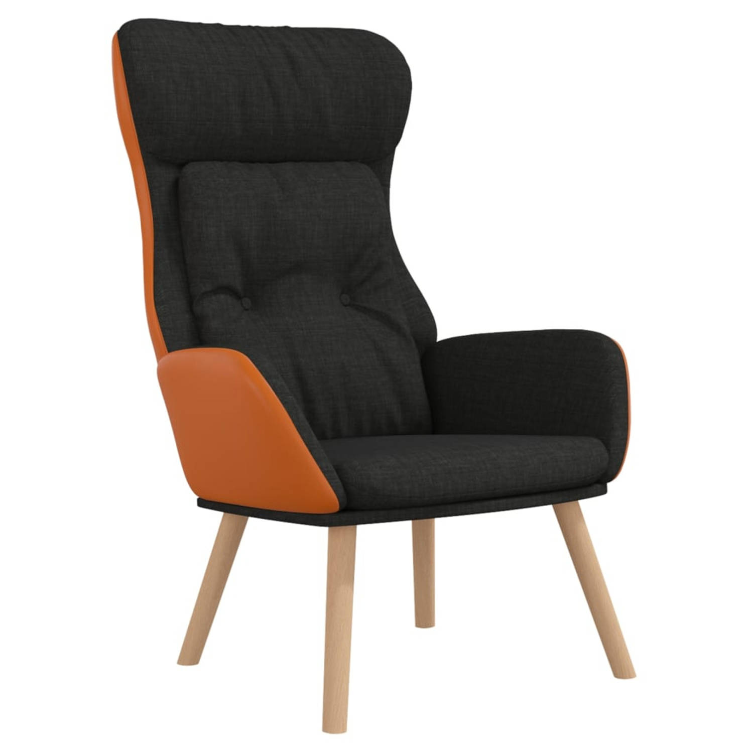 Vidaxl Relaxstoel Stof En Pvc - Zwart