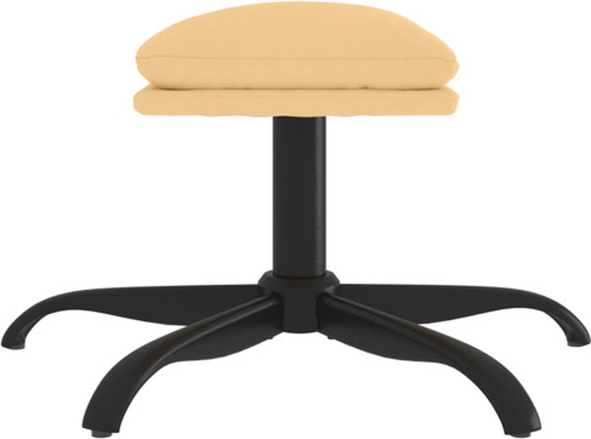 Vidaxl Relaxstoel Met Voetenbank Microvezelstof Crèmekleurig