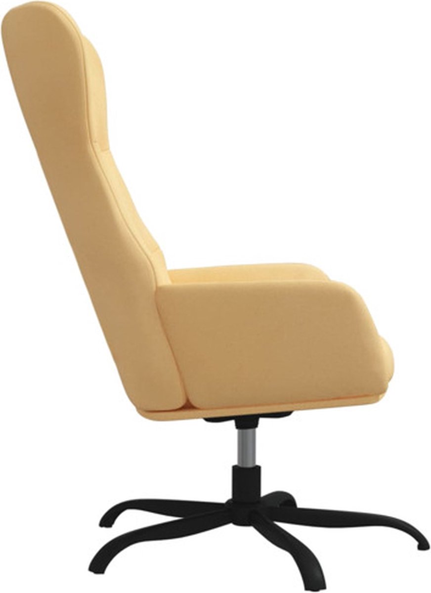 Vidaxl Relaxstoel Met Voetenbank Microvezelstof Crèmekleurig