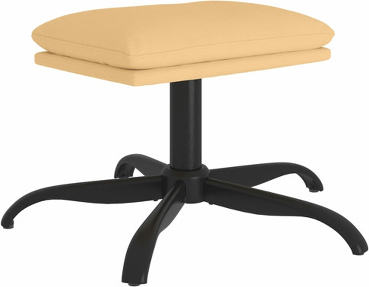 Vidaxl Relaxstoel Met Voetenbank Microvezelstof Crèmekleurig