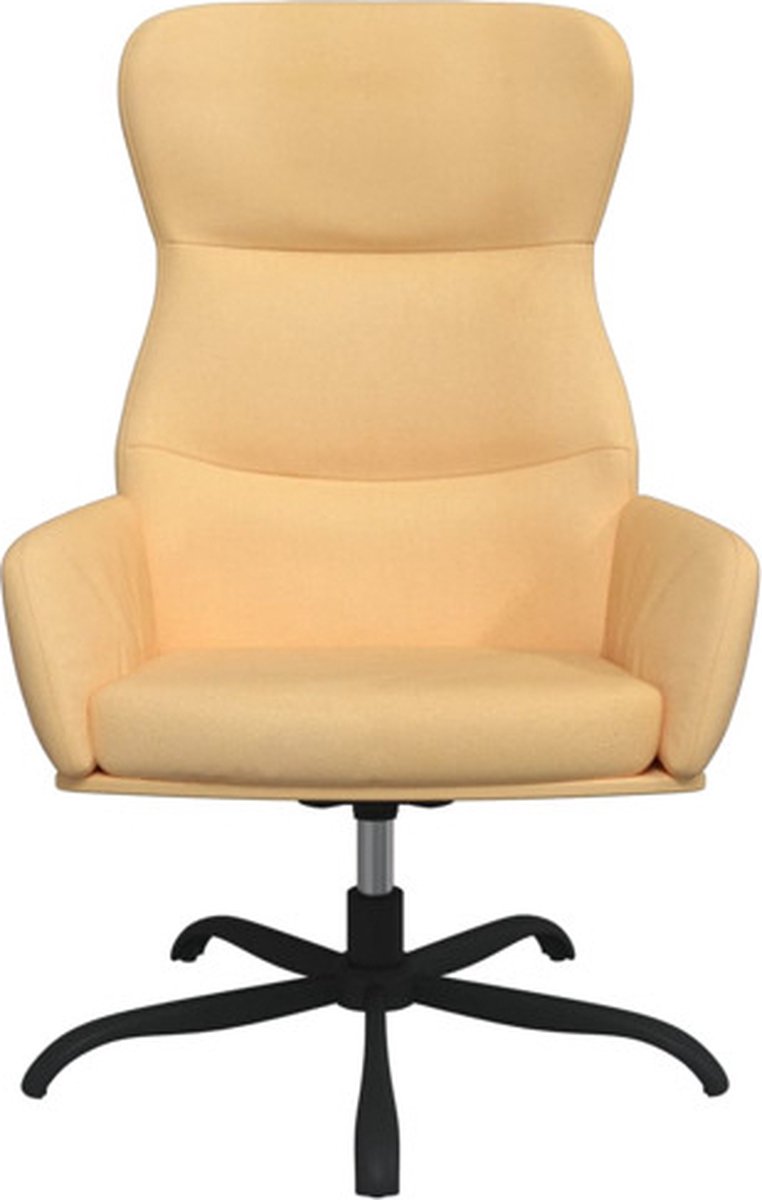 Vidaxl Relaxstoel Met Voetenbank Microvezelstof Crèmekleurig