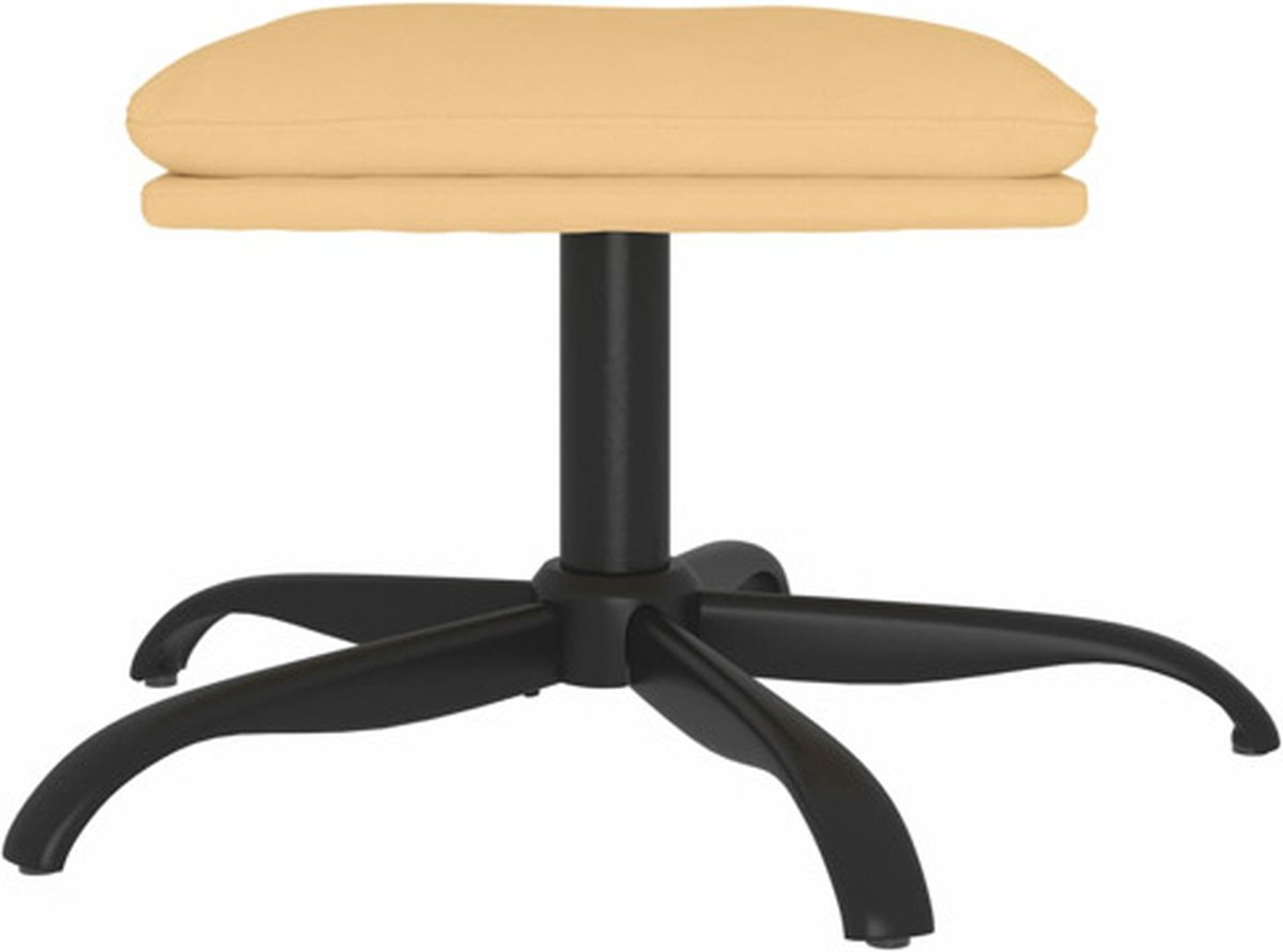 Vidaxl Relaxstoel Met Voetenbank Microvezelstof Crèmekleurig