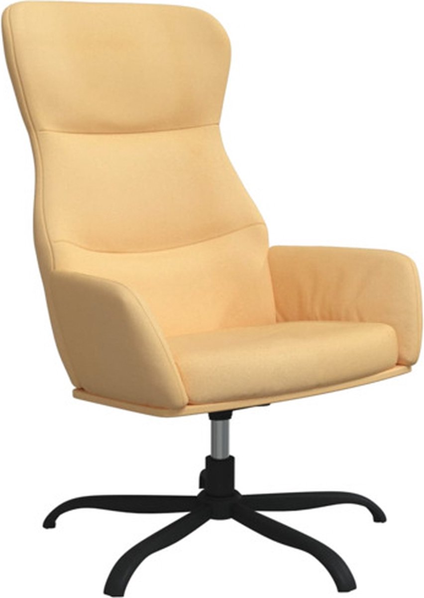 Vidaxl Relaxstoel Met Voetenbank Microvezelstof Crèmekleurig