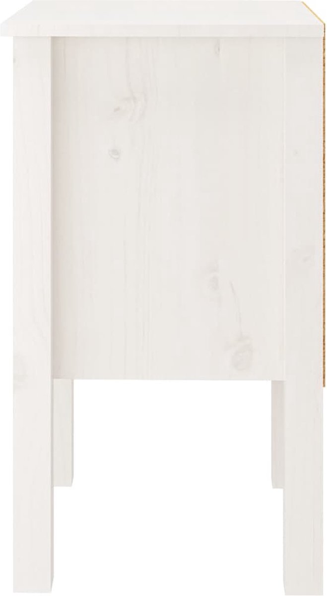Vidaxl Nachtkastje 40x35x61,5 Cm Massief Grenenhout Wit