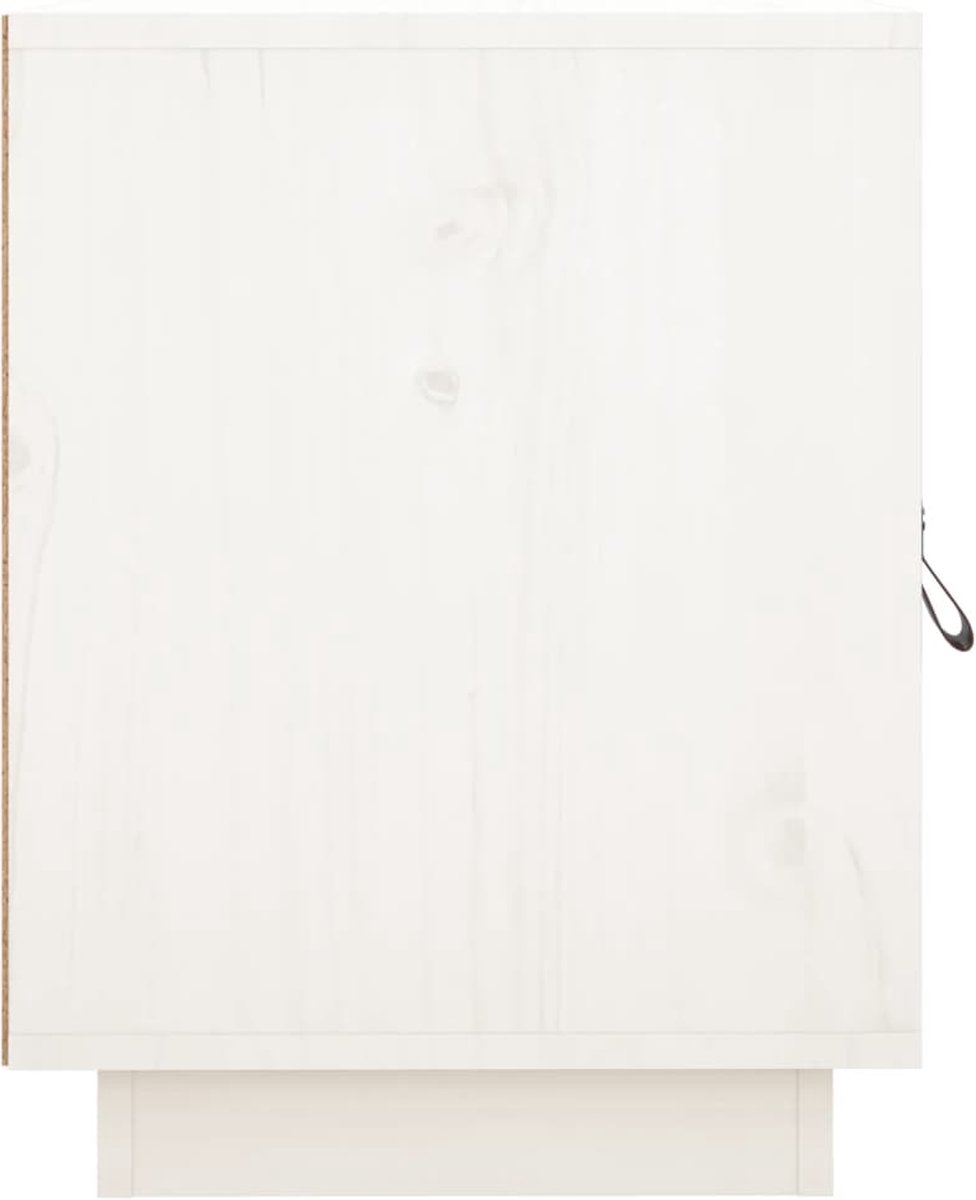 Vidaxl Nachtkastje 40x34x45 Cm Massief Grenenhout Wit