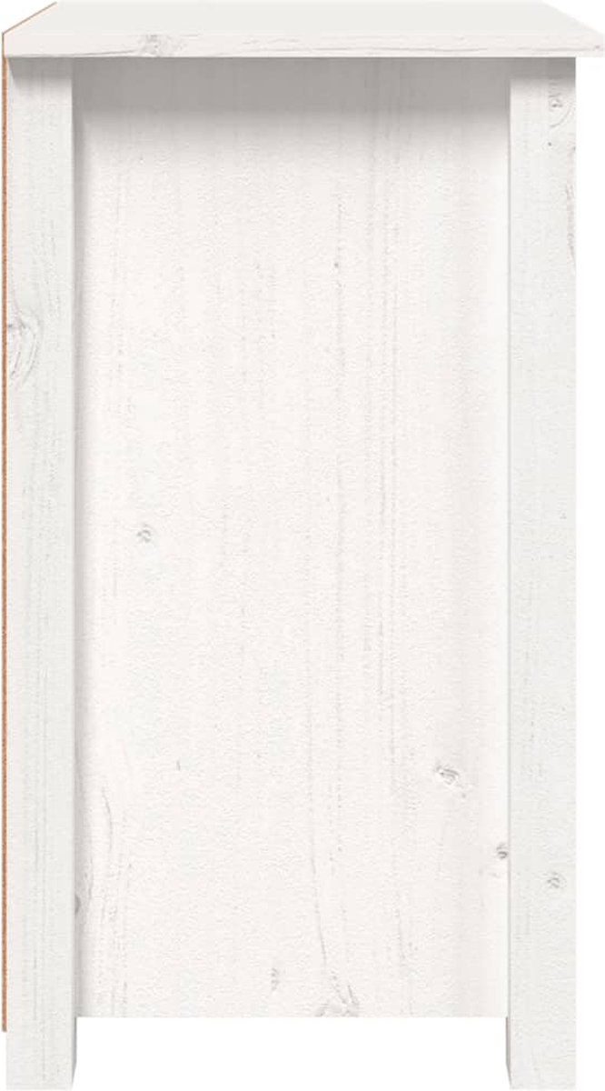 Vidaxl Nachtkastje 40x35x61,5 Cm Massief Grenenhout Wit