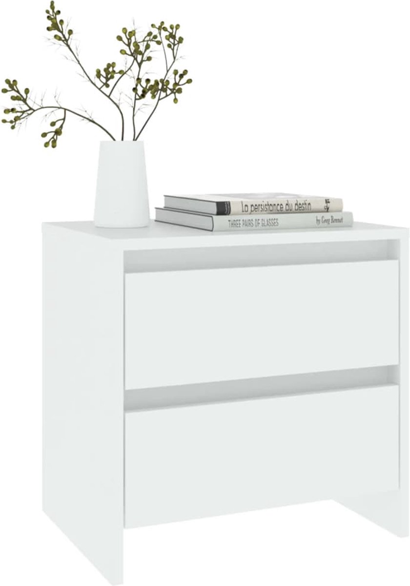 Vidaxl Nachtkastjes 2 St 45x34,5x44,5 Cm Bewerkt Hout Wit