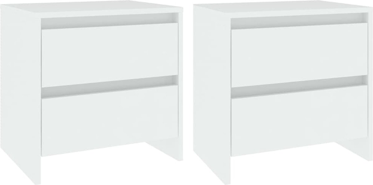 Vidaxl Nachtkastjes 2 St 45x34,5x44,5 Cm Bewerkt Hout Wit
