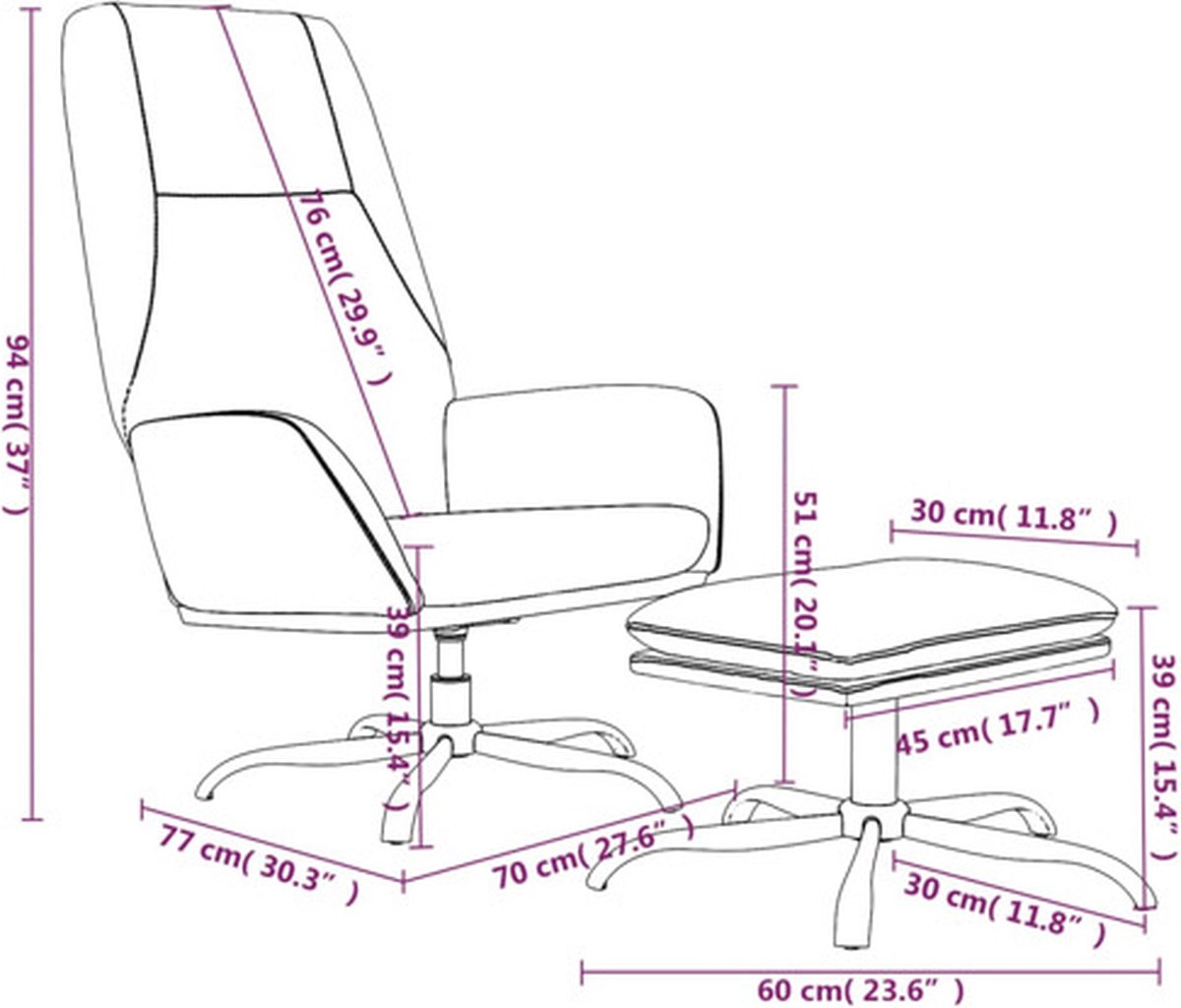 Vidaxl Relaxstoel Met Voetenbank Fluweel Licht - Grijs