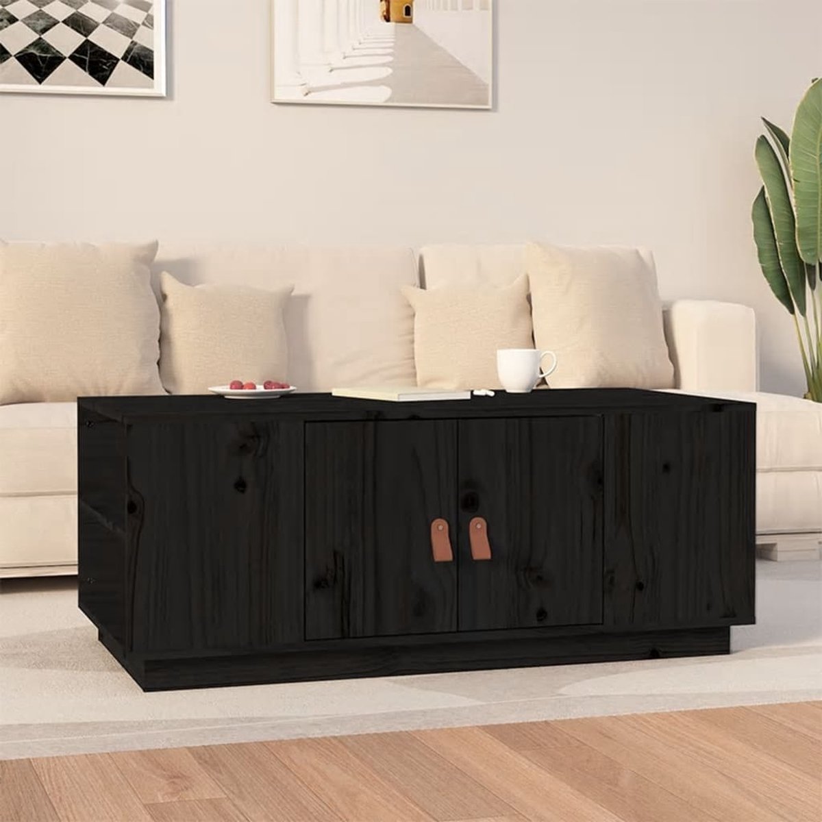 Vidaxl Salontafel 100x50x41 Cm Massief Grenenhout - Negro